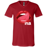 Tongue Ina Unisex Jersey V-Neck T-Shirt